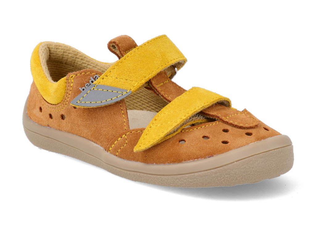 Sandály BEDA CARAMEL s opatkem BF 0001/SD/W/OP